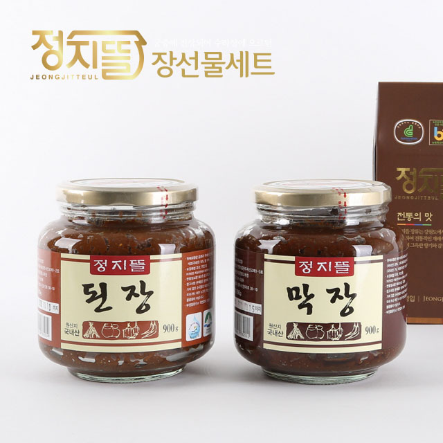 원주 정지뜰 전통 고추장,정지뜰 막장900g.된장900g set