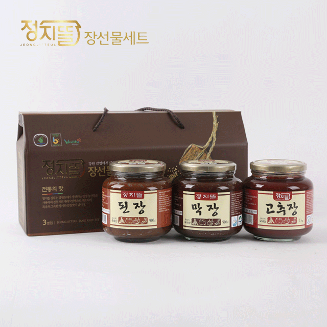 원주 정지뜰 전통 고추장,정지뜰 고추장1kg.막장900g.된장900g set